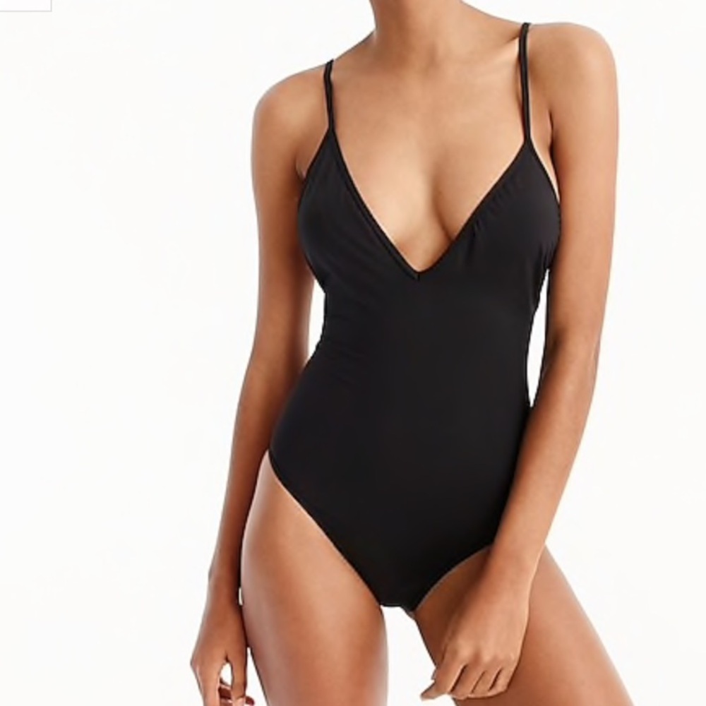 J. Crew playa Montauk cross-back one-piece swimsuit. Size small. Color Black.